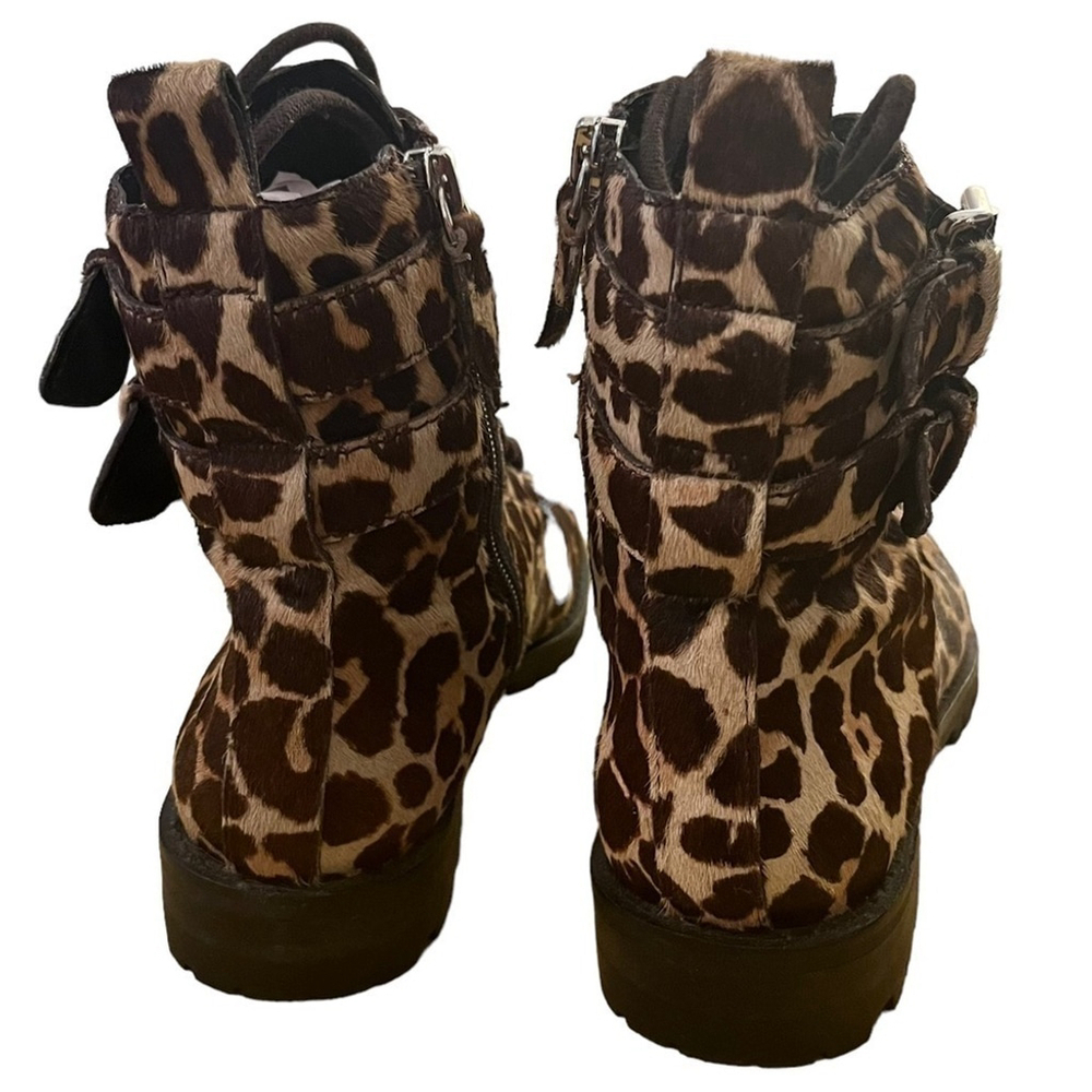 Rebecca MINKOFF Jaiden Ponyhair Animal Print Combat Boots (Size 6) - Picture 5 of 9